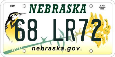 NE license plate 68LR72