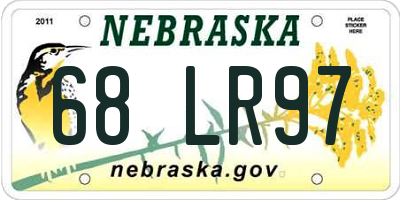 NE license plate 68LR97