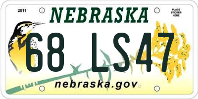 NE license plate 68LS47
