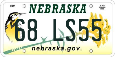 NE license plate 68LS55