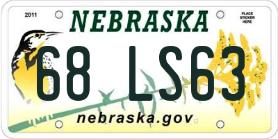NE license plate 68LS63