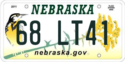 NE license plate 68LT41