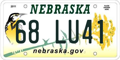 NE license plate 68LU41