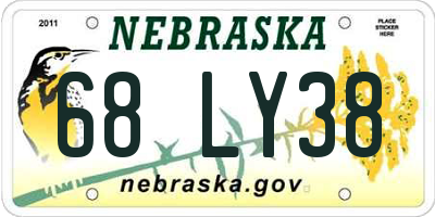 NE license plate 68LY38