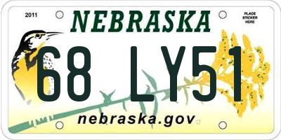 NE license plate 68LY51