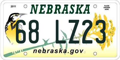 NE license plate 68LZ23