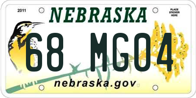 NE license plate 68MG04