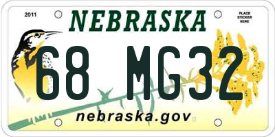 NE license plate 68MG32
