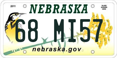 NE license plate 68MI57