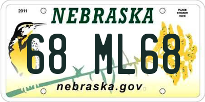 NE license plate 68ML68