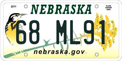 NE license plate 68ML91