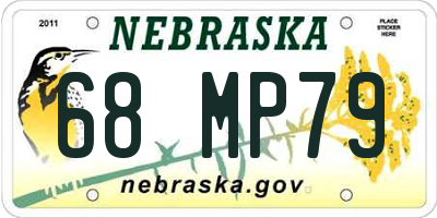 NE license plate 68MP79