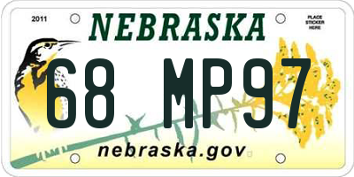 NE license plate 68MP97