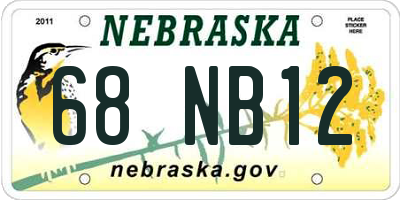NE license plate 68NB12