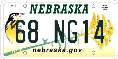 NE license plate 68NG14