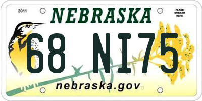 NE license plate 68NI75