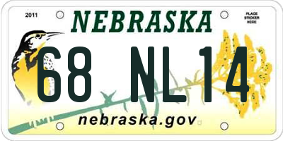 NE license plate 68NL14