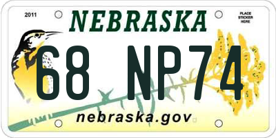 NE license plate 68NP74