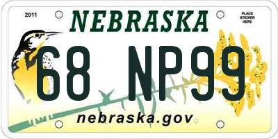 NE license plate 68NP99
