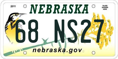 NE license plate 68NS27
