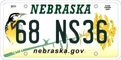 NE license plate 68NS36