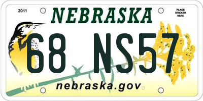 NE license plate 68NS57