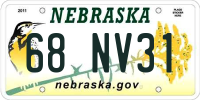 NE license plate 68NV31
