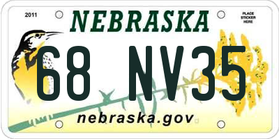 NE license plate 68NV35