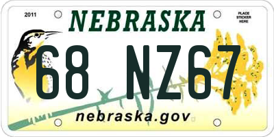 NE license plate 68NZ67