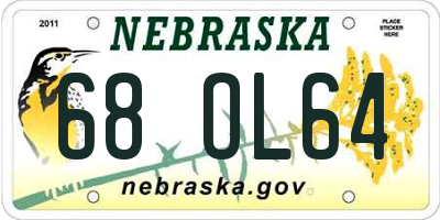 NE license plate 68OL64
