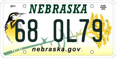NE license plate 68OL79