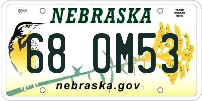 NE license plate 68OM53