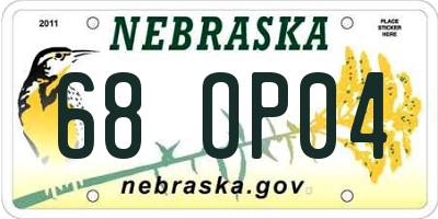 NE license plate 68OP04