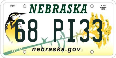 NE license plate 68PI33