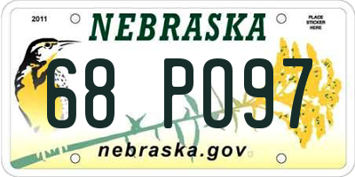 NE license plate 68PO97