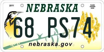 NE license plate 68PS74