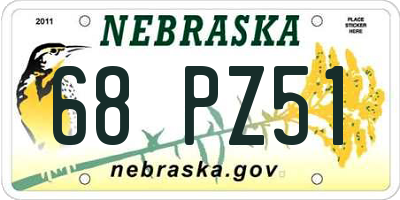 NE license plate 68PZ51