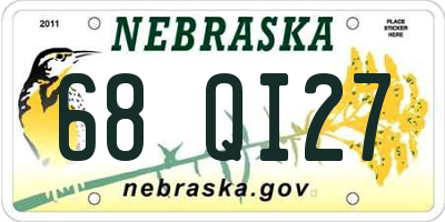 NE license plate 68QI27