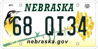 NE license plate 68QI34