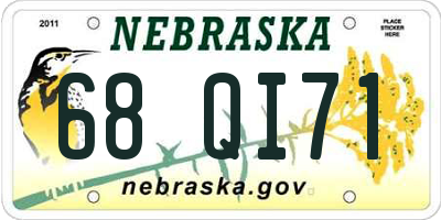 NE license plate 68QI71