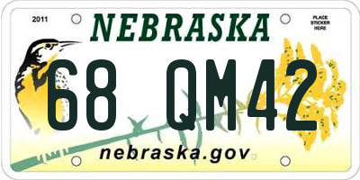 NE license plate 68QM42