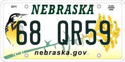 NE license plate 68QR59