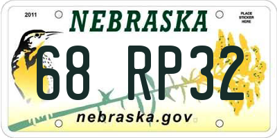 NE license plate 68RP32