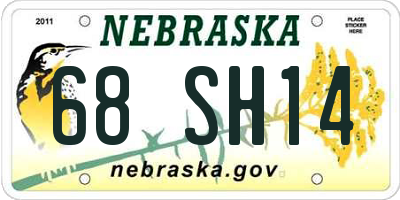 NE license plate 68SH14
