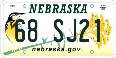 NE license plate 68SJ21