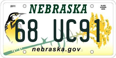 NE license plate 68UC91