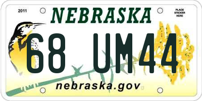 NE license plate 68UM44