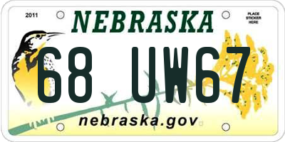 NE license plate 68UW67