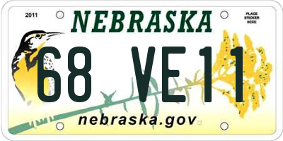 NE license plate 68VE11
