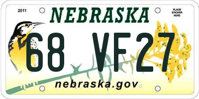 NE license plate 68VF27